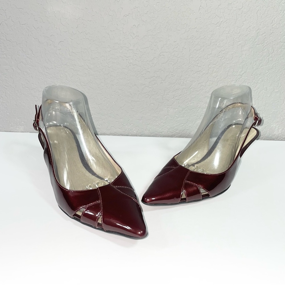 Talbots Women’s Able Strap Heel Shoes Burgandy Sz 8.5 AA